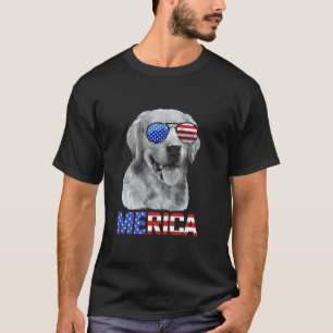 Gouden Retriever Hond Merica 4 juli Patriottisch A T-shirt
