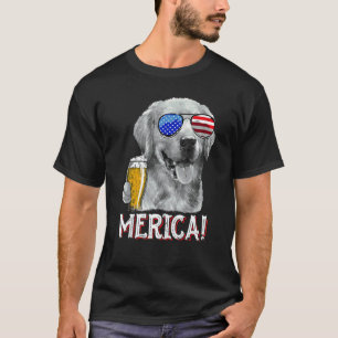 Gouden Retriever Hond Merica 4 juli Patriottisch A T-shirt