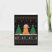 Gouden Retriever-hond met Kerstman-hoed Kerstboom  Kaart (Voorkant)