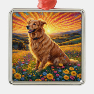 Gouden Retriever hond Metalen Ornament