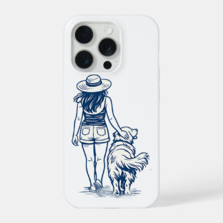 Gouden Retriever-hond Moeder Lijn Kunst Illustrati iPhone 15 Pro Case