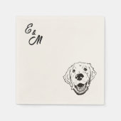 Gouden Retriever hond op bruiloft Cocktail servet (Voorkant)