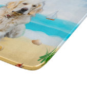Gouden Retriever-hond op het strand Snijplank (Hoek)