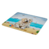 Gouden Retriever-hond op het strand Snijplank (Hoek)