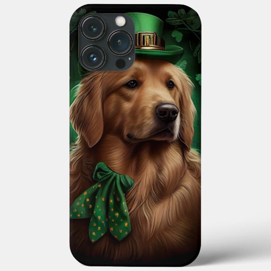 Gouden Retriever-hond op St. Patrick's Day Case-Mate iPhone Case (Achterkant)