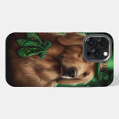 Gouden Retriever-hond op St. Patrick's Day iPhone Hoesje (Achterkant horizontaal)
