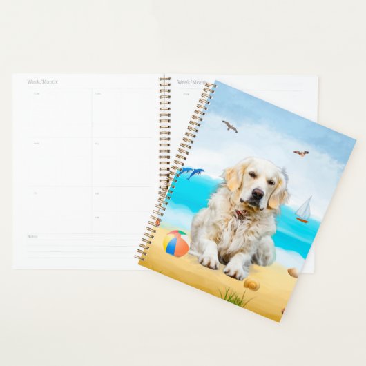 Gouden Retriever Hond op Strand Planner (Display)