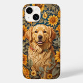 Gouden Retriever Hond Op Zonnebloemenveld Case-Mate iPhone Case (Achterkant)