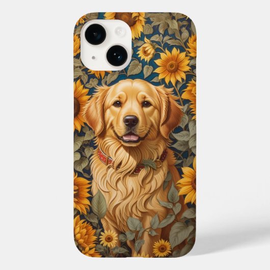 Gouden Retriever Hond Op Zonnebloemenveld Case-Mate iPhone Case (Achterkant)