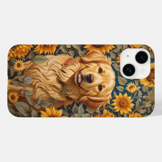 Gouden Retriever Hond Op Zonnebloemenveld Case-Mate iPhone Case (Achterkant (horizontaal))