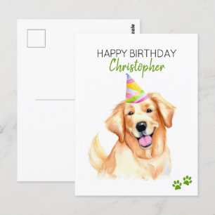Gouden Retriever Hond Persoonlijke Gelukkige Verja Briefkaart