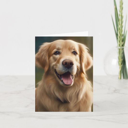 Gouden Retriever Hond Portret Pose Blank Gelukwens Kaart (Voorkant)