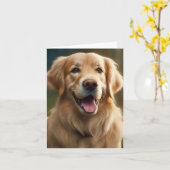Gouden Retriever Hond Portret Pose Blank Groet Kaart (Gele Bloem)