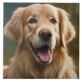 Gouden Retriever Hond Portret Pose Papier Tegeltje (Voorkant)