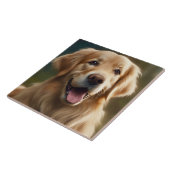 Gouden Retriever Hond Portret Pose Papier Tegeltje (Zijkant)