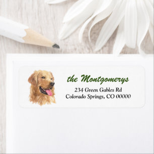Gouden Retriever Hond Portret Retouradreslabel Etiket