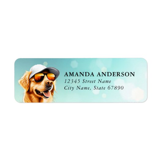 Gouden Retriever Hond Retouradreslabels Etiket (Voorkant)