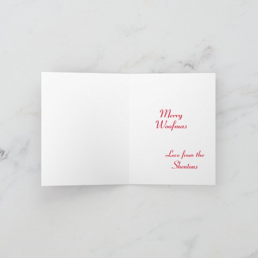 Gouden Retriever Hond Silhouet Kerstboom Kaart (Binnen)