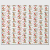 Gouden Retriever Hond Sinterklaas Kerstmis Cadeaupapier (Vlak)