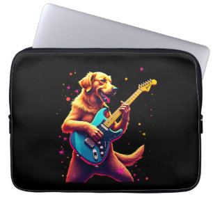 Gouden Retriever hond speelt elektrische gitaar Ro Laptop Sleeve