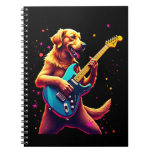 Gouden Retriever hond speelt elektrische gitaar Ro Notitieboek