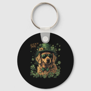 Gouden Retriever Hond - St. Patrick's Day Heilige  Sleutelhanger