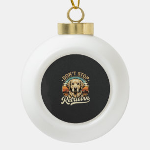 Gouden Retriever Hond Stop Niet Met Ophalen Keramische Bal Ornament