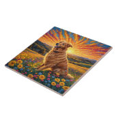 Gouden Retriever hond Tegeltje (Zijkant)