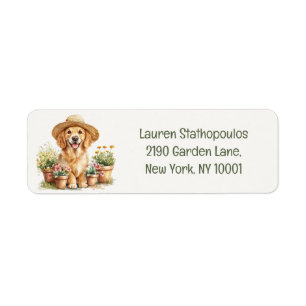 Gouden Retriever Hond Tuin Bloempotten Etiket