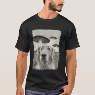 Gouden Retriever Hond UFO Alien Buitenaards Wezen T-shirt