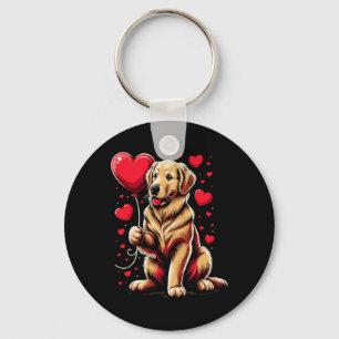 Gouden Retriever Hond Valentijnsdag Hondeneigenaar Sleutelhanger