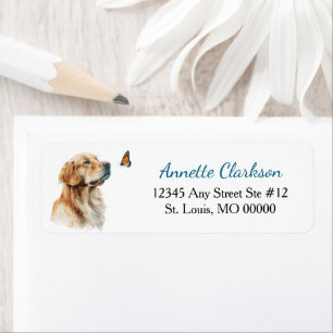 Gouden Retriever Hond Vlinder Wonder Etiket
