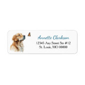 Gouden Retriever Hond Vlinder Wonder Etiket (Voorkant)