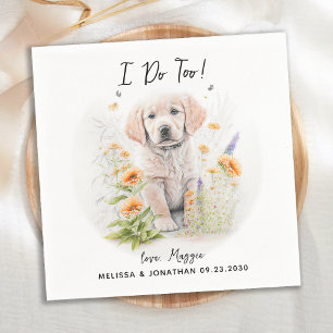 Gouden Retriever Honden Huwelijkscocktail naar Maa Servet