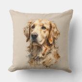 Gouden Retriever Honden Kunst Kussen  (Voorkant)
