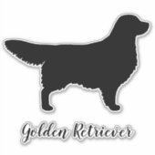 Gouden Retriever Honden Silhouet Vinyl Sticker (Voorkant)