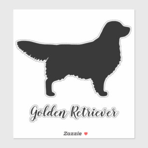 Gouden Retriever Honden Silhouet Vinyl Sticker