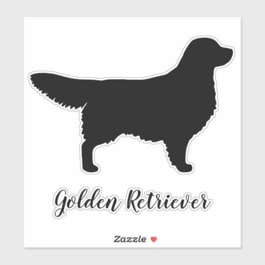 Gouden Retriever Honden Silhouet Vinyl Sticker (Vel)