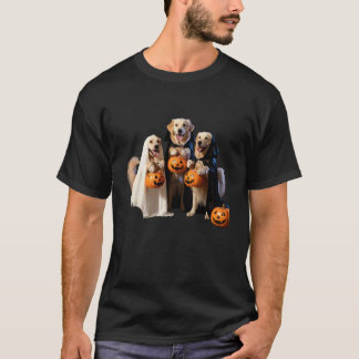 Gouden Retriever Honden Trick-or-Treat Halloween F T-shirt