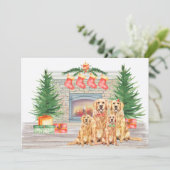 Gouden Retriever Hondenliefhebber Kerstmis Feestdagenkaart (Staand voorkant)