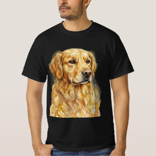 Gouden Retriever Hondenportret Grafische Zwarte T- T-shirt