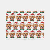 Gouden Retriever-hondenras Kerstmis Fleece Deken (Voorkant (Horizontaal))