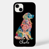 Gouden Retriever Huisdier Hond Abstracte Bloemen A Case-Mate iPhone Case (Achterkant)