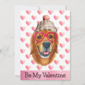 Gouden Retriever Ik Hou van Jou Hond Valentijnsdag Feestdagenkaart (Voorkant)