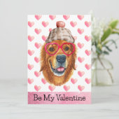Gouden Retriever Ik Hou van Jou Hond Valentijnsdag Feestdagenkaart (Staand voorkant)