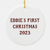 Gouden Retriever Illustratie Kerstboom Decor Keramisch Ornament (Achterkant)