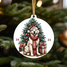 Gouden Retriever Illustratie Kerstboom Decor