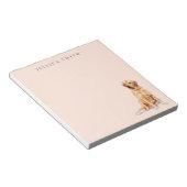 Gouden Retriever illustratie op Roze Notitieblok (Schuin)