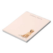 Gouden Retriever illustratie op Roze Notitieblok (Linkerzijde)