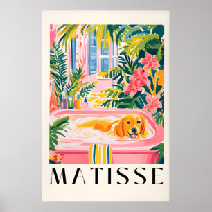 Gouden Retriever in badkuip kunstprint Matisse Poster